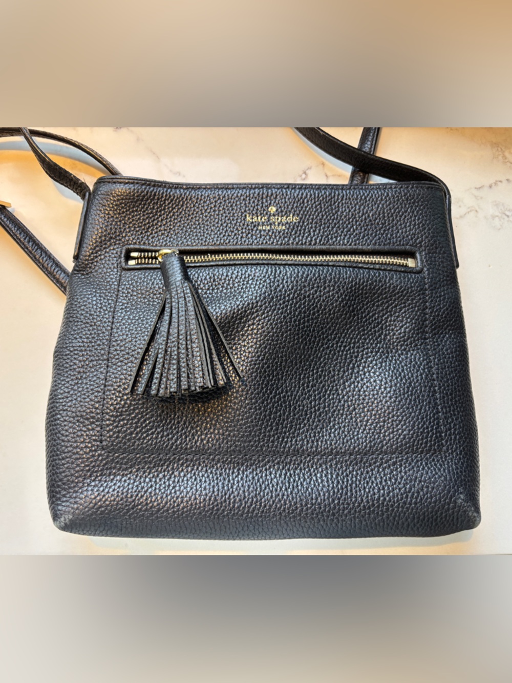 Kate Spade Chester Street Dessi Crossbody Purse in Pebbled Black Leather
